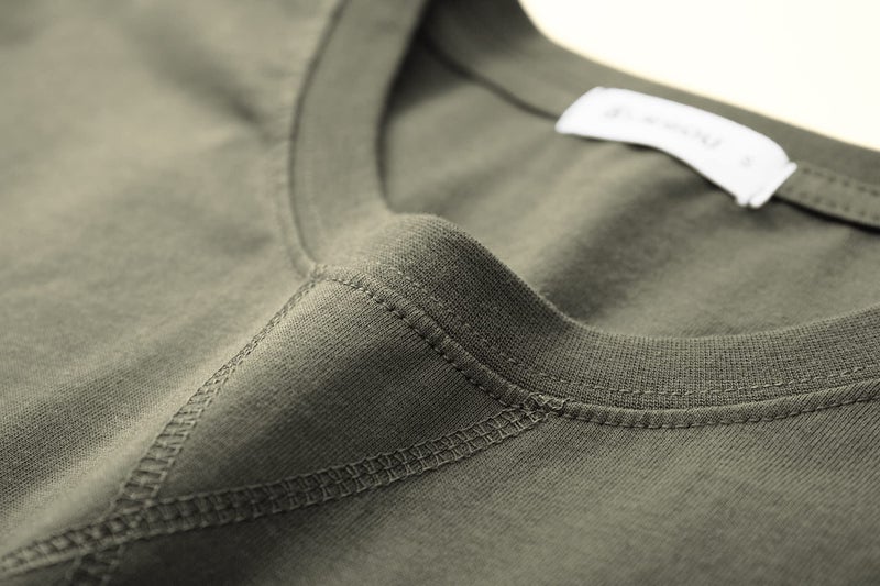 KLIEGOU Mens Cotton Hipster Hip Hop Longline Long Sleeve T Shirt 67(ArmyGreen L) - Image 3